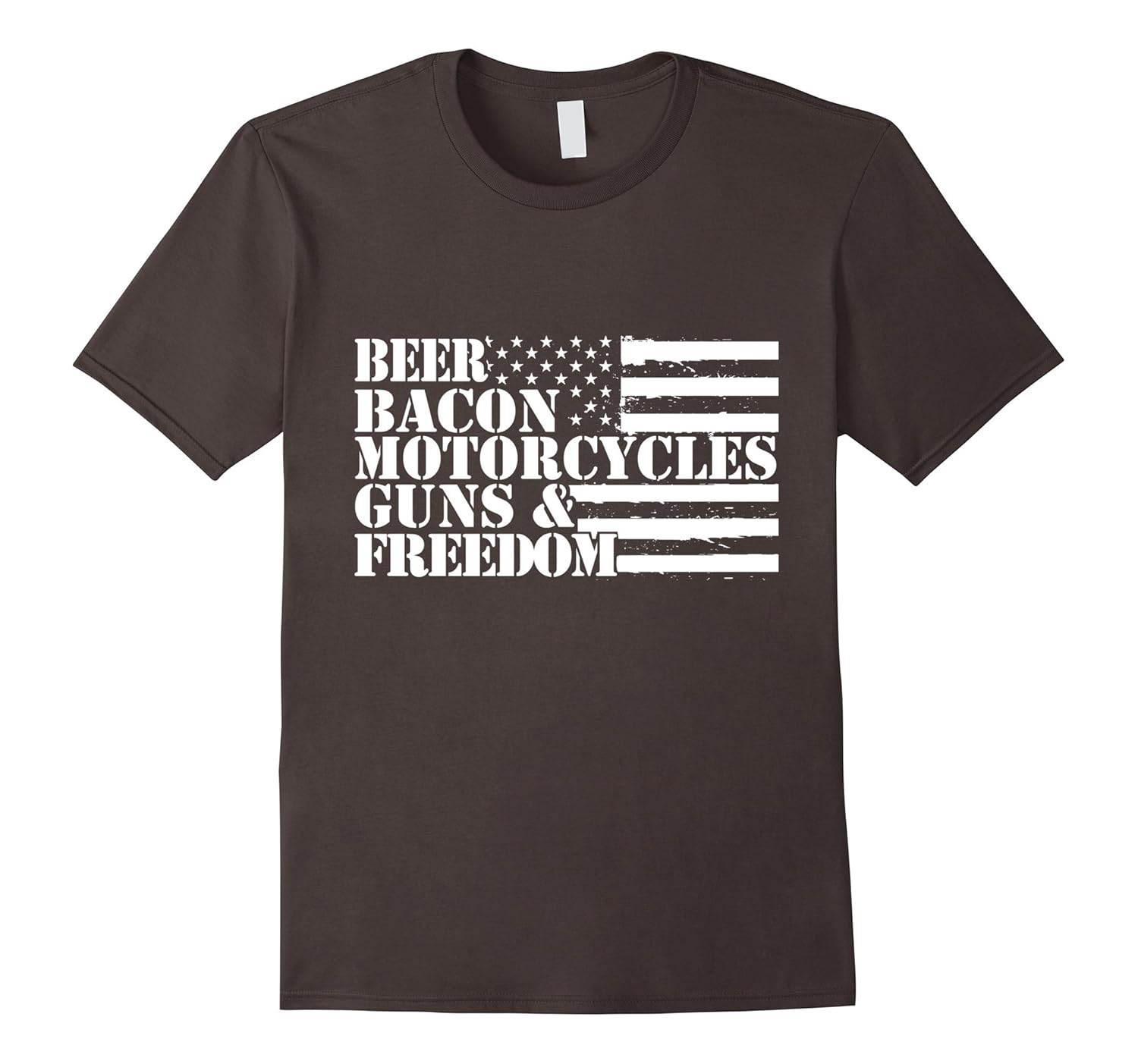 BEER BACON MOTORCYCLES GUNS & FREEDOM Distressed Flag ShirtArt