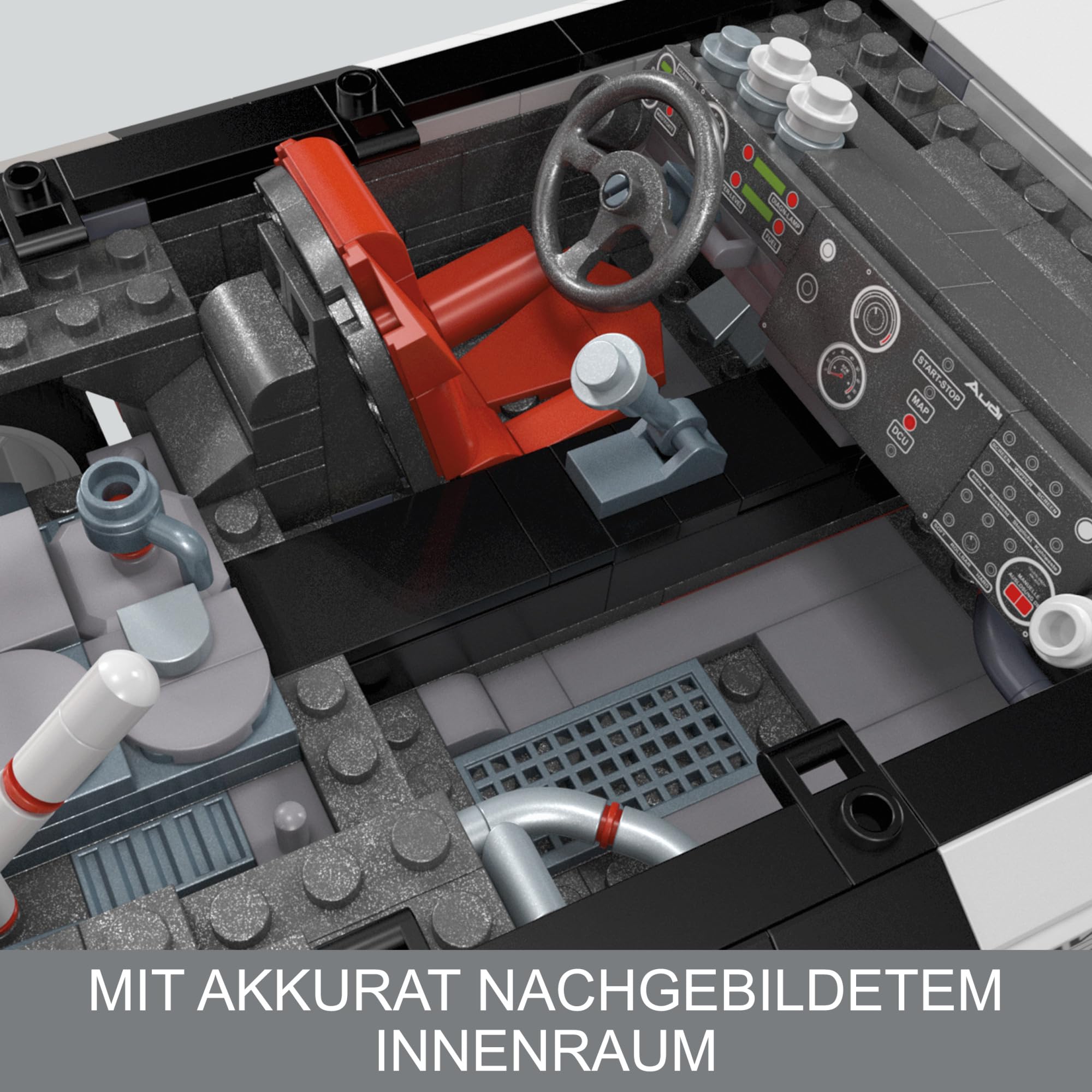 MEGA Hot Wheels zusammenbaubares Autospielzeug zum Sammeln, Audi 90 Quattro IMSA GTO mit 973 Teilen und Die-Cast-Modell, Set für Sammler zum Zusammenbauen und Präsentieren, rot, HRY20 5