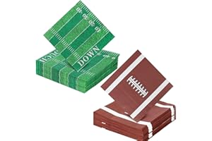 Lemicin 60Pcs Football Paper Napkins, Disposable Paper Football Cocktail Napkins Set Party Supplies Decorations for Sport Football Frenzy Game Time Tailgate Party Favors Includes 2 Designs