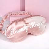 Brushworks Satin Sleep Mask Pink One Size Soft Breathable Eye Mask Elastic Strap view 5