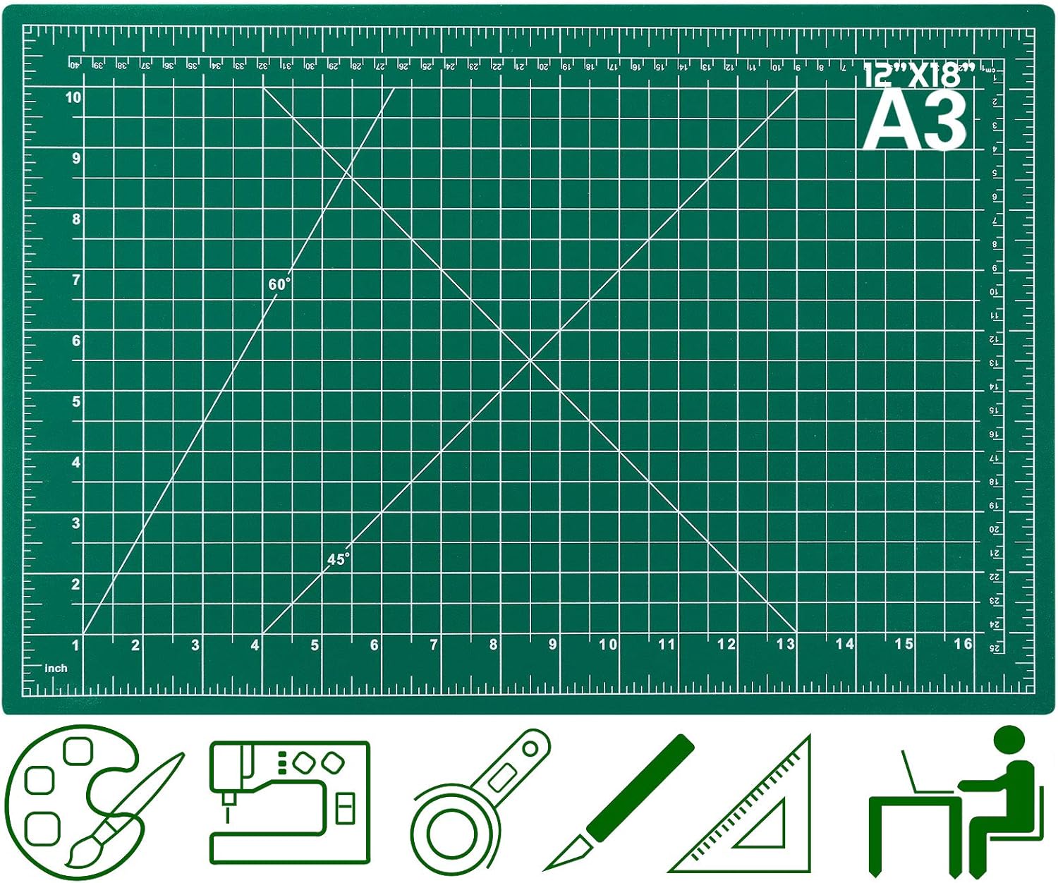 Self Healing Cutting Mats for Sewing, Audab 12" x 18" Rotary Cutting Mat Craft Mat 5