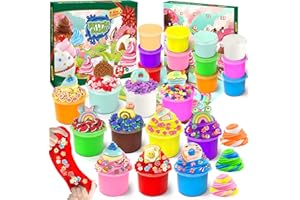 SURCVIO Slime Advent Calendar 2025, 24 Days Christmas Countdown Calendar with Butter Slime Party Favors for Kids Surprise Xmas Gifts for Girls Boys Toddlers Teens