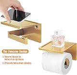 HITSLAM Brushed Gold Toilet Roll Holder with Phone Shelf SUS 304 view 2