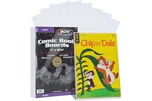 BCW Silver Comic Book Backing Boards 7" x 10.5" – 300 Pack | Certified Acid-Free | Comic Book Boards for Fabric Storage & Silver Age Comic
