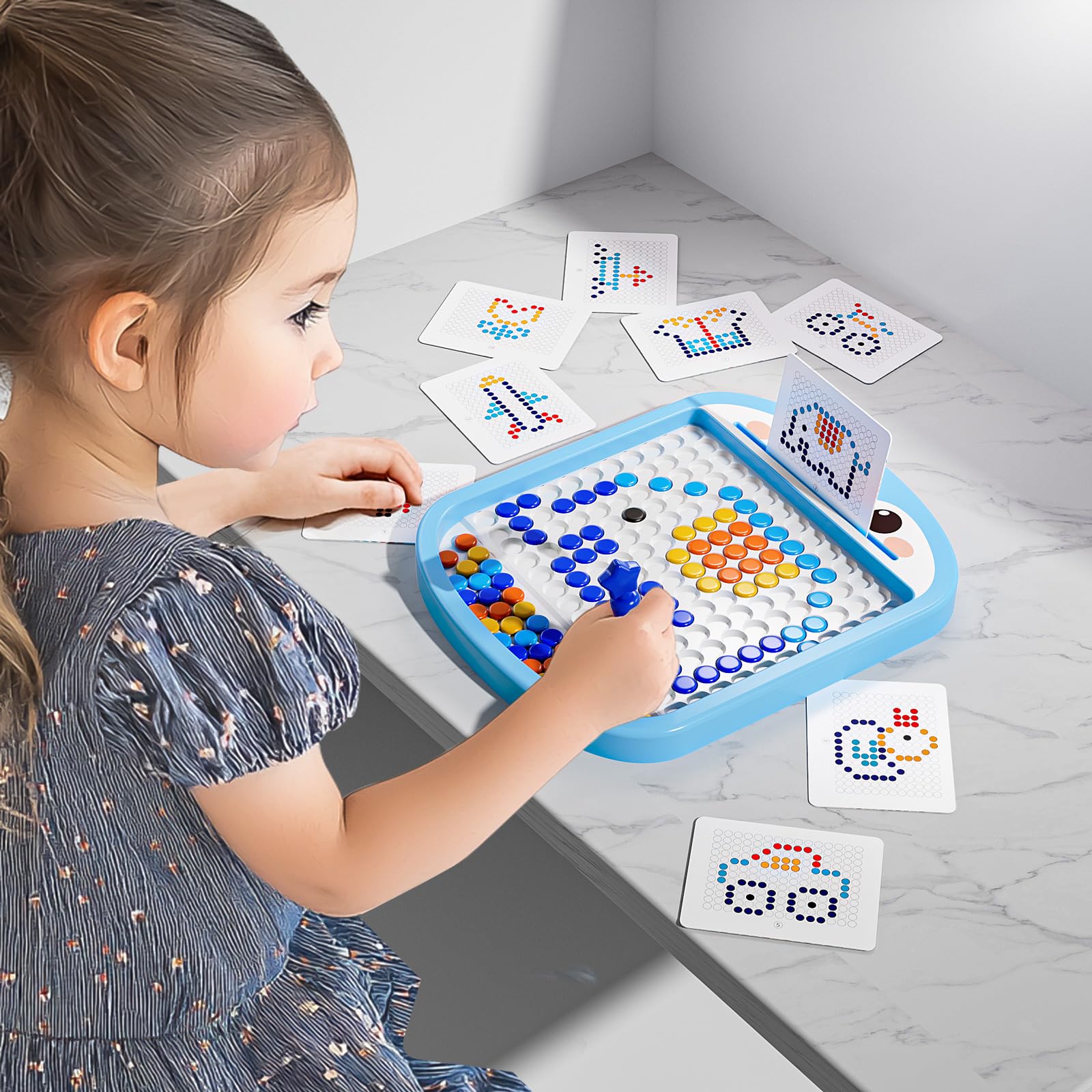 Photo 1 of NIPLOOOW Magnetic Drawing Board for Kids, Magnetic Dot Art, Montessori Preschool Educational Toy for 3 4 5 6 7 8 Year Old Toddler Boys Girls