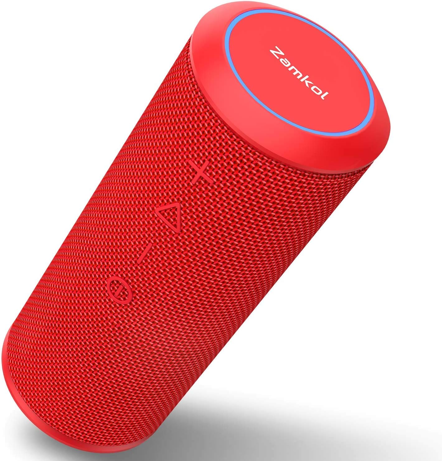 Bluetooth Speaker, Zamkol Portable Wireless Speakers with Mic, 360 Degree Sound, BluetoothV4.2 Waterproof Dustproof for Party, Beach, Shower, Red