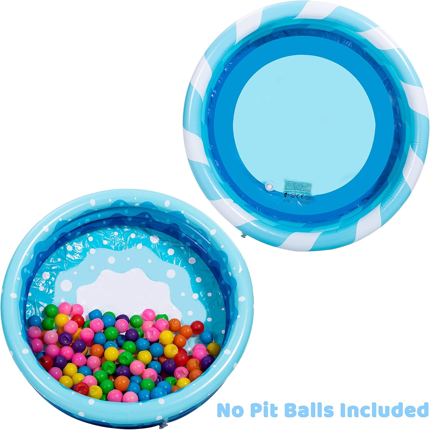 2 Packs 45" X 10" Inflatable Kiddie Pools, Blue Swimming Pool for Kids Summer Fun, Indoor&Outdoor Water Pool Baby Pool Pit Ball Pool for Ages 3+: Toys & Games