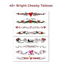8 Large Sexy Naughty Temporary Tattoos for Women
