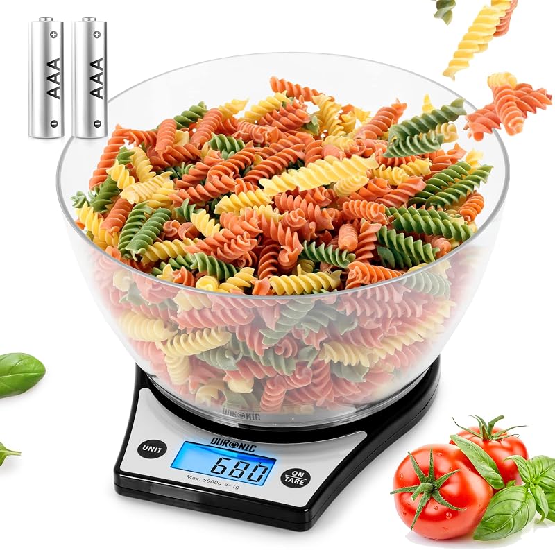 Duronic KS6000 Digital Kitchen Scales with 1.5L Bowl, Backlit LCD, Tare