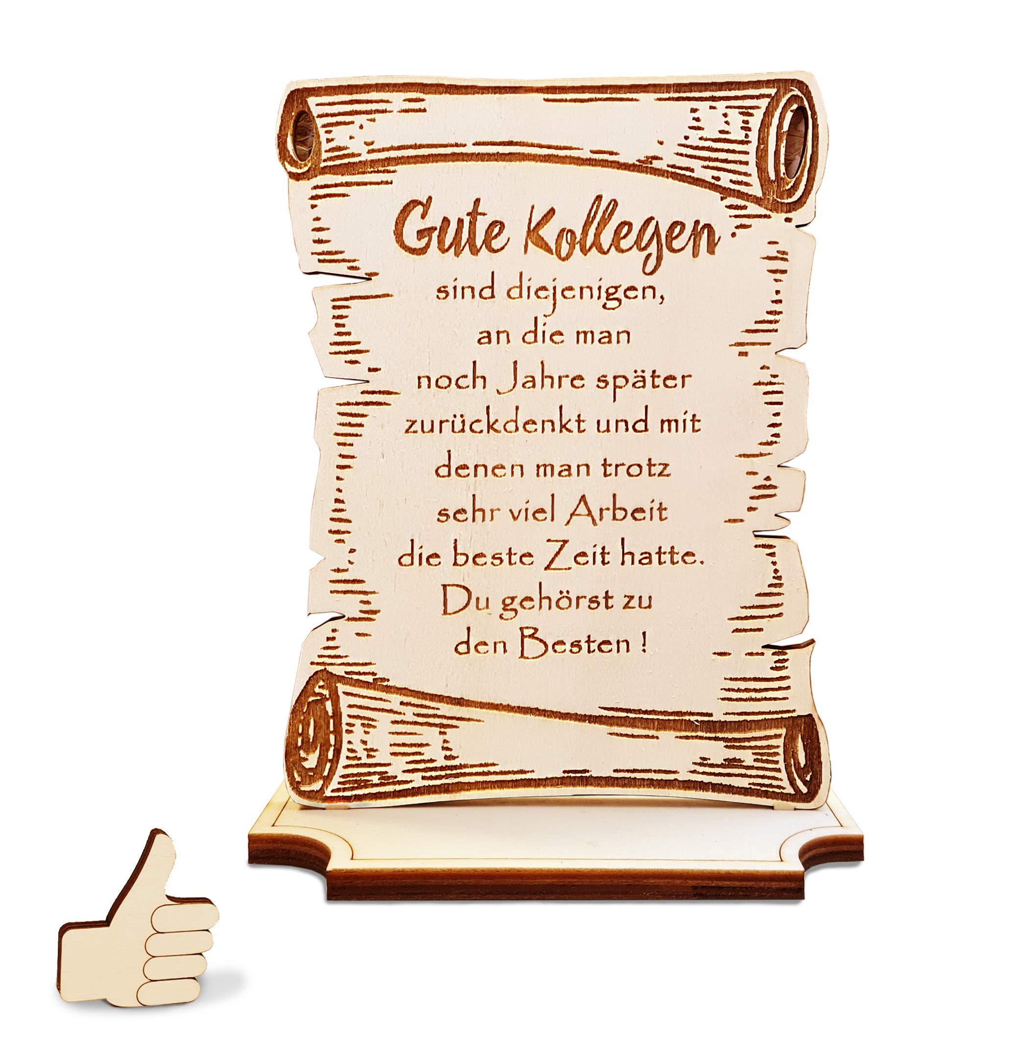 PISDEZ Funny farewell gift greeting card for leaving or retirement entry made of wood - pension (with stand - size L)