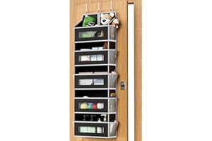 5-Tier Over The Door Storage Organizer with 10 Side Mesh Pockets, 48 lbs Load Capacity, 3 Hooks Design, Door Hanging Organize