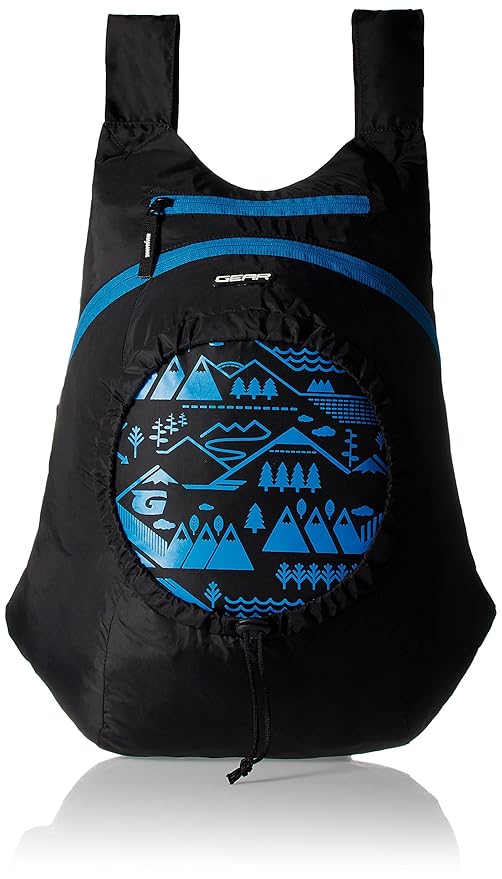 black and blue backpack