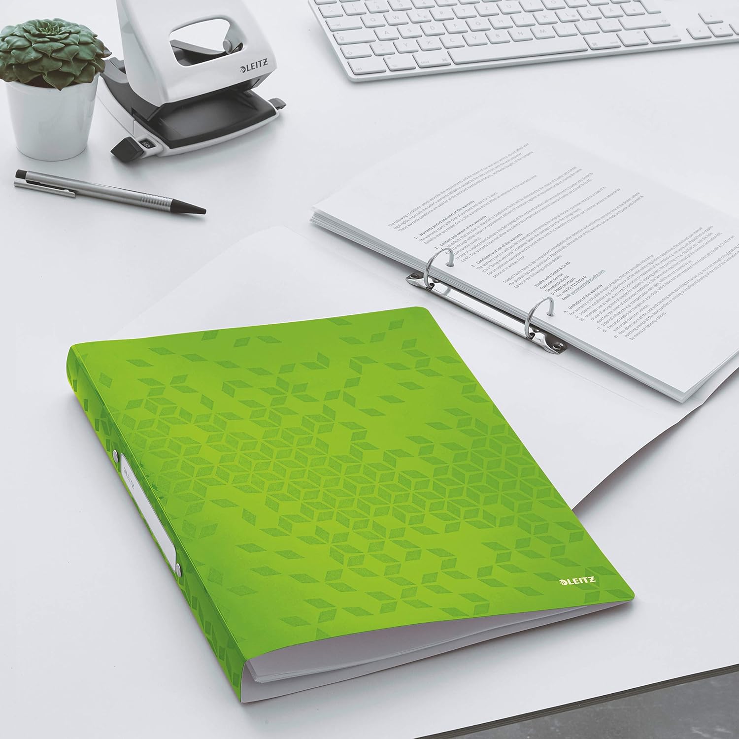 Leitz 42570054 A4 2 Ring Binder, Holds Up to 190 Sheets, WOW Range, 25 mm Spine, Green, 190 Feuilles - Image 3