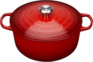 Le Creuset Signature Gusseisen-Bräter mit Deckel, Ø 28 cm, Rund, Für alle Herdarten und Induktion geeignet, Volumen: 6,7 l, 6,125 kg, Kirschrot