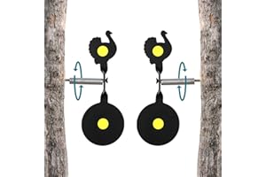 FOLGTEK 2-Pack Spinner Shooting Targets Auto Reset Steel Resetting Gun Target Heavy Metal Steel Spinning Target for Shooting