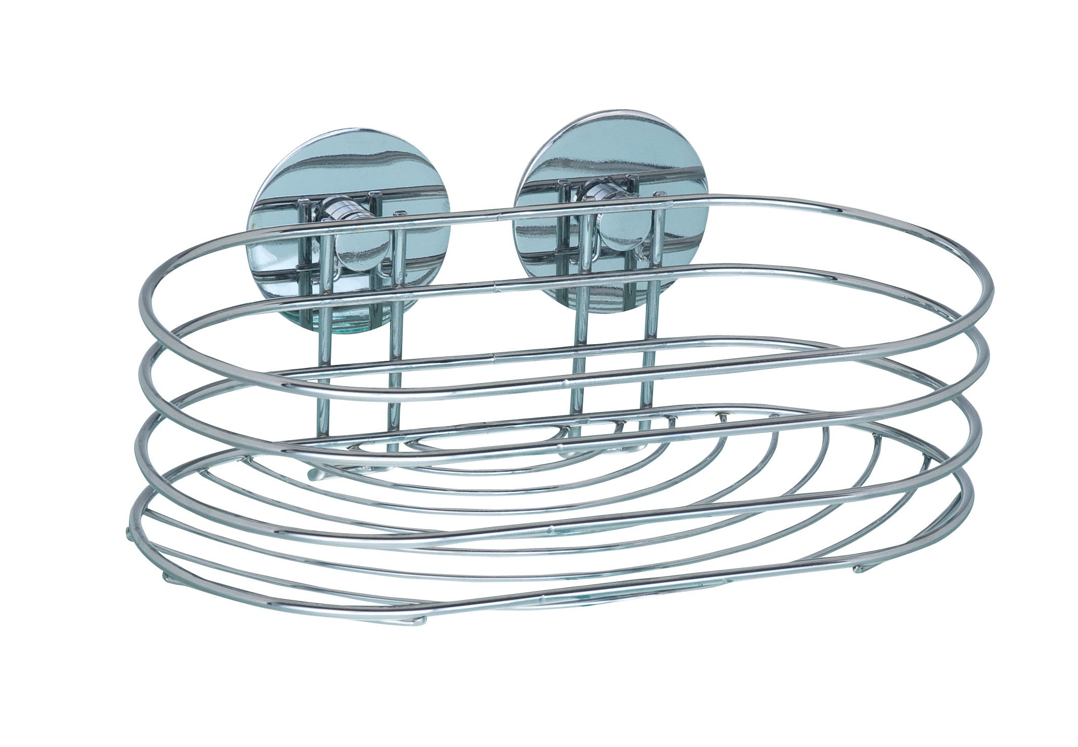 WENKO 18775100 Turbo-Loc wall shelf - fixing without drilling, Steel, 23.5 x 10.5 x 13.5 cm, Chrome