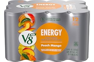 V8 Energy Peach Mango Energy Drink, 8 fl oz Can (12 Pack)