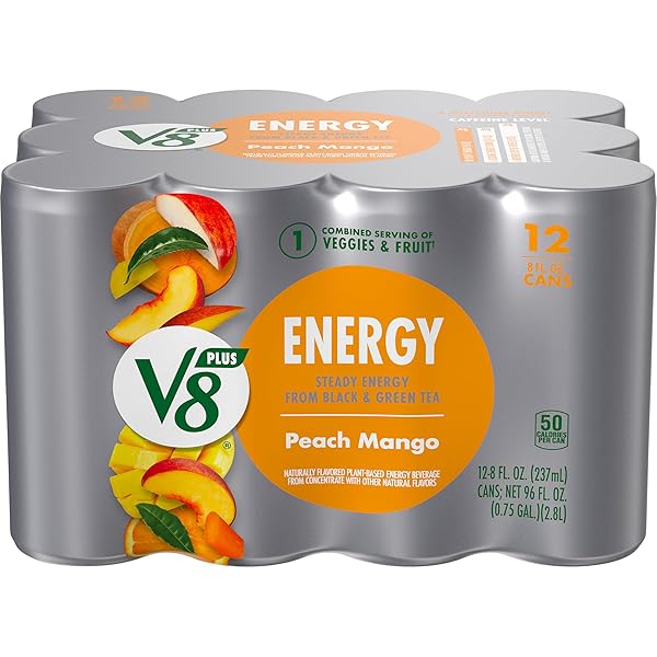 V8 ENERGY PEACH MANGO ENERGY DRINK, 8 FL OZ CAN (12 PACK)
