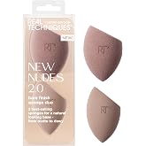 Real Techniques New Nudes Bare Finish Sponge Duo, Makeup Sponges | Blend liquid makeup with makeup sponges for foundation and concealer, makeup sponge set, latex-free and 2 count