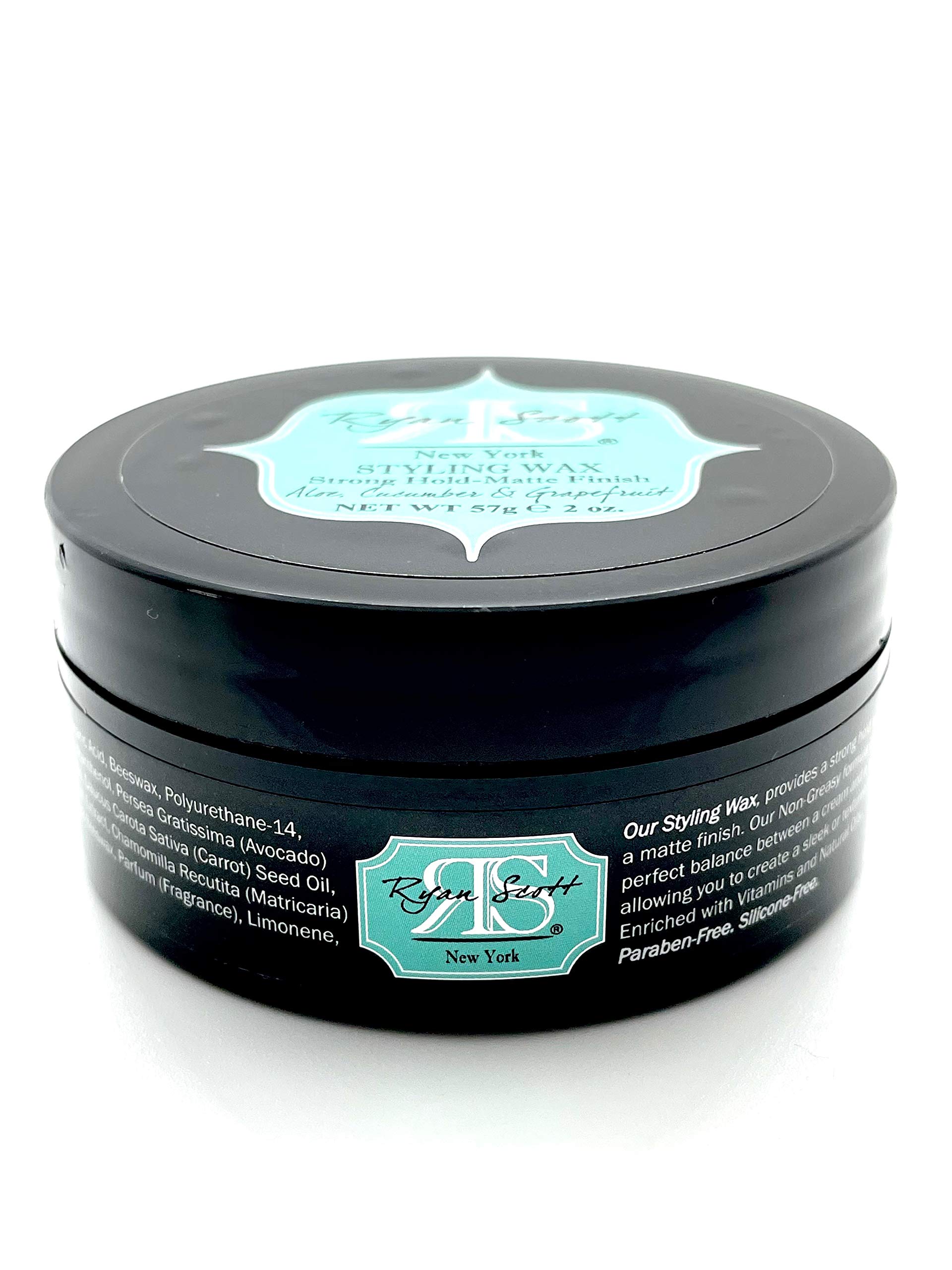 Ryan Scott Styling Wax, Enriched with Vitamins and Natural Oils for a Strong Hold with a Matte Finish. Aloe, Cucumber, & Grapefruit Fragrance, 2.0 oz.