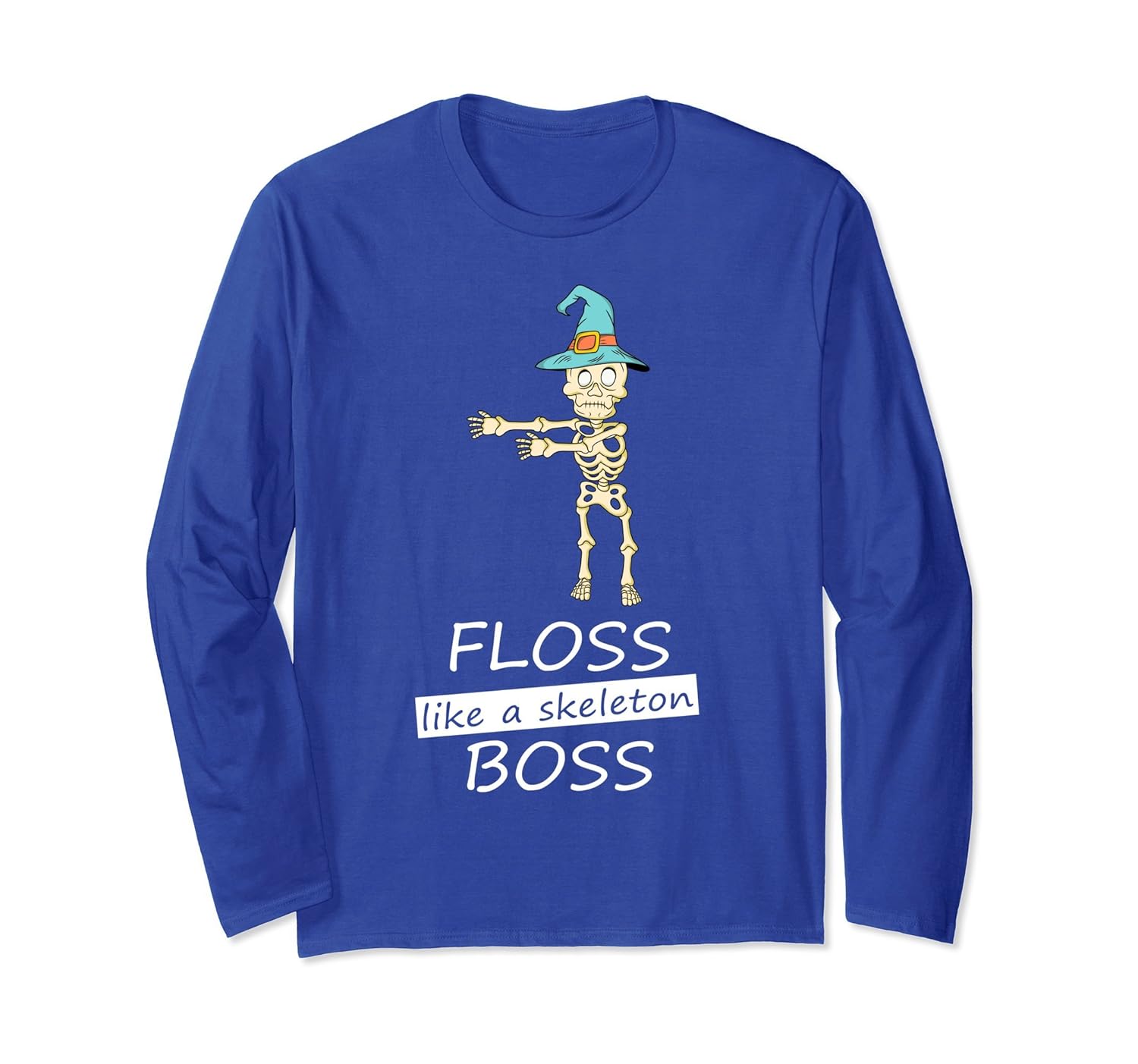 Skeleton Long Sleeve Halloween Floss Like A Boss Shirt-ANZ