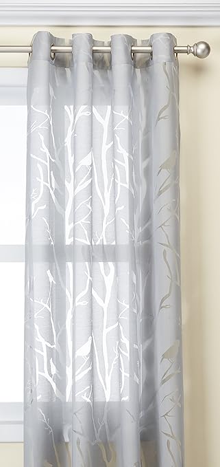 Leilani Coastal Fabric Grommet Curtain Sheers 50x63 Sheer Curtains