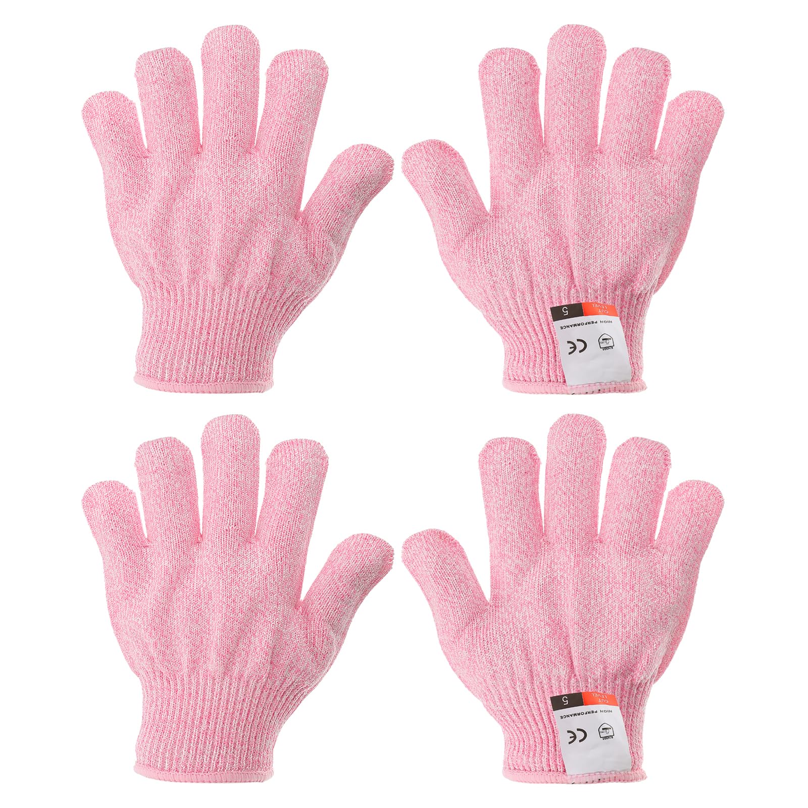 PATIKIL Cut Resistant Gloves, 2 Pair Level 5 Protection Anti Cutting Gloves Cut Proof Gloves for Kitchen Wood Carving Working, XX-Small, Pink