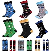 6 Pairs Funny Golf Sock for Men Christmas Gifts Cotton Sock for Men Women Golf Lover Gifts Ideas Novelty Text Design Funny Golf, 6 Pair Soccer Softball Volleyball Baseball Socks Novelty Sports Socks