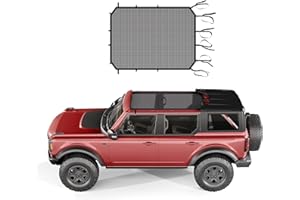 Covosun Bimini Top Sunshade for Ford Bronco, Mesh Bikini Top Sun Shade for Bronco 4 Door Accessories(2021-2024), Heavy Duty Straps and Hooks, Blocks UV/Wind/Dust