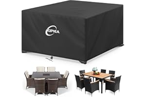Kipiea Patio Furniture Covers Waterproof Winter, 420D Outdoor Furniture Set Covers, Heavy-Duty Patio Table Covers, No Tears A
