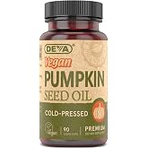 DEVA Nutrition Vegan Pumpkin Seed Oil 500 mg, Cold-Pressed &amp; Unrefined - 90 Capsules, 1-Pack