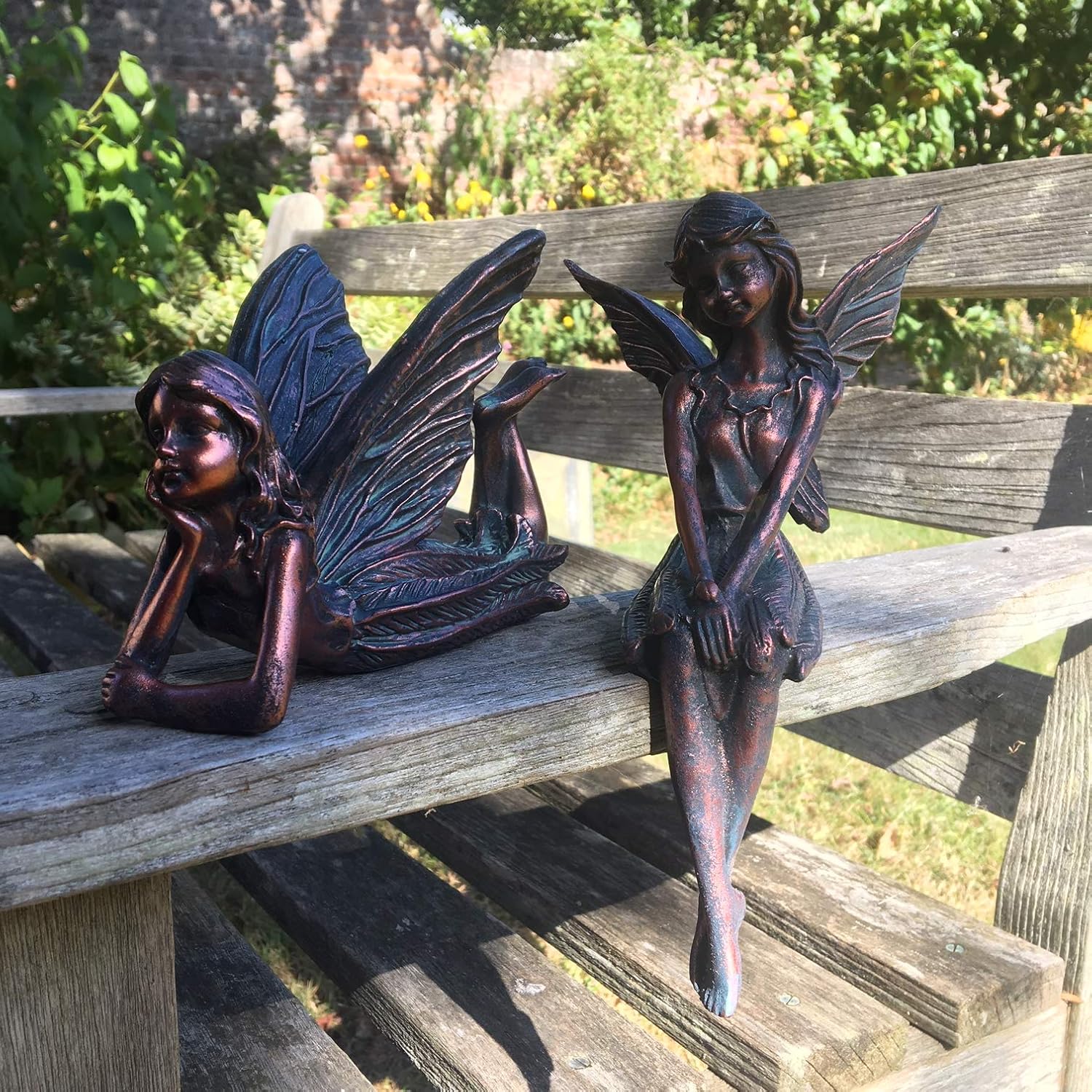 Set of 2 Garden Fairy OrnamentS 12cms tall/Statue Angela and Angelina … - Image 4