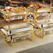 Amazon.com: ROOMTEC Chafing Dishes for Buffet 4 Pack, 8QT 304 ...