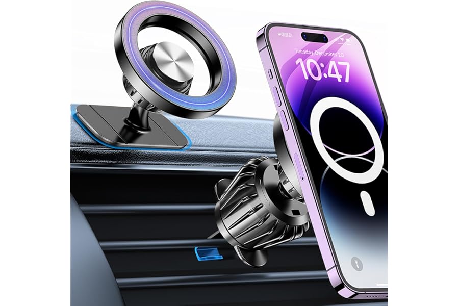 Kaistyle for Magsafe Car Mount【20 Strong Magnets】Magnetic Phone Holder for Car Phone Holder Mount Dash Mounted Holders Cell P