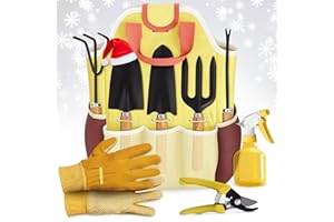 NADOBA 10 Pcs Gardening Tools for Women – Ergonomic Lightweight Metal Garden Tools Set with Convenient Organizer Handbag – Easy Handling for Outdoor Plant Care | Gardening Gifts for Women for Home Use