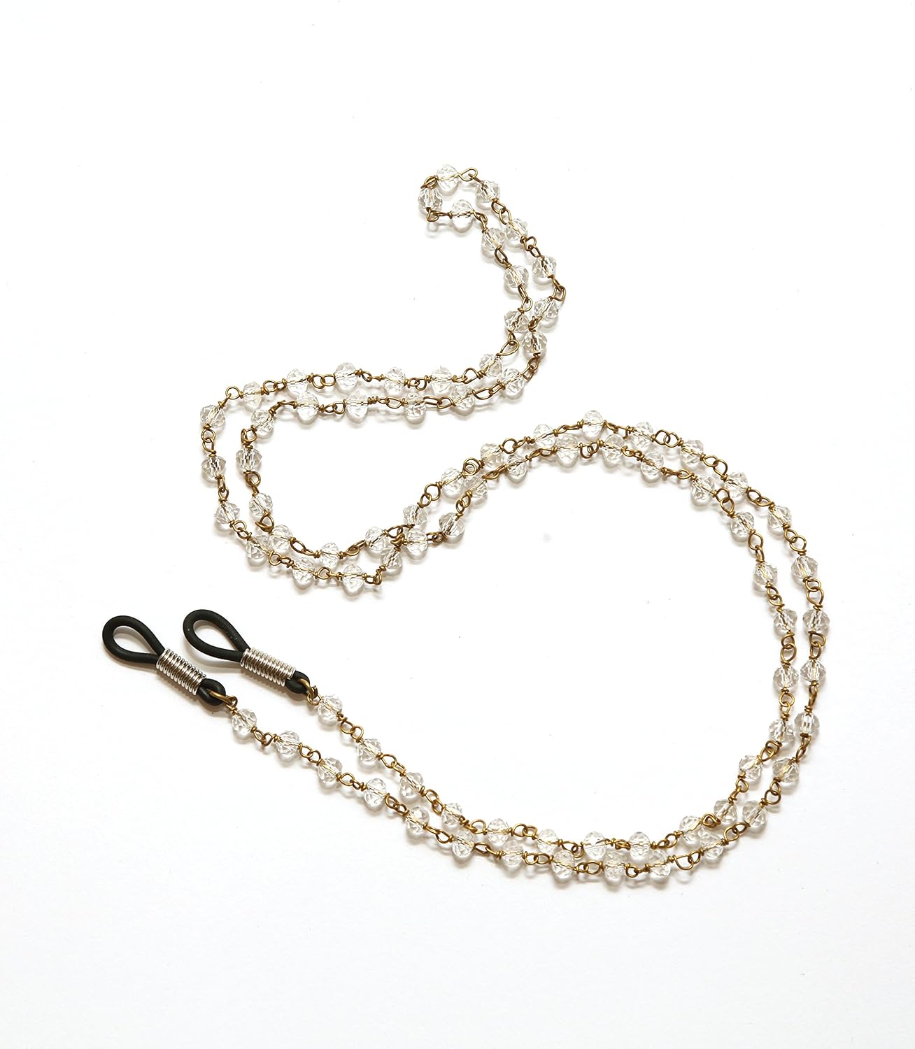 studio shringaar beaded spectacle cord neck strap string chain(white, 74cm)