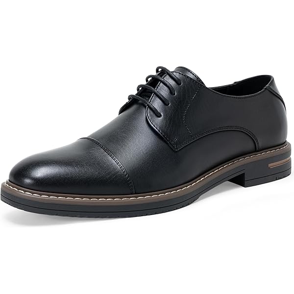 Amazon.com | Men's Leather Cap-Toe Oxford Dress Shoes, Black (Black, Adult,  Men, 7, Numeric, US Footwear Size System, Medium)