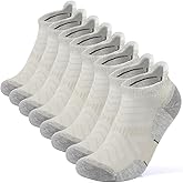 kaciixaa 4 Pairs Merino Wool Ankle Running Hiking Socks Compression Support Breathable Thick Cushion No Show Socks for Men