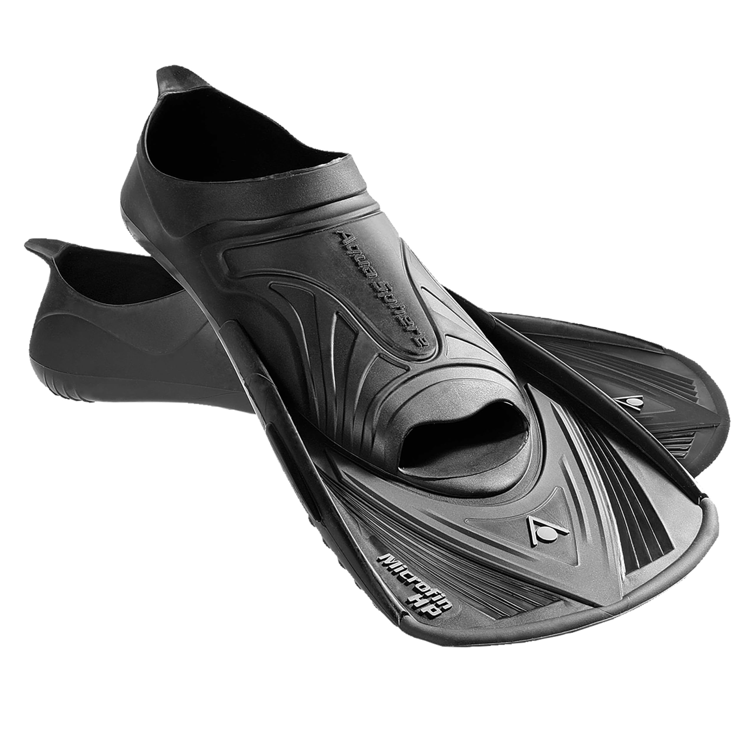 Aqua Sphere AQFM1M NEW AQUASPHERE FINS MICROFIN BLACK SIZE MEDIUM carta Football, M