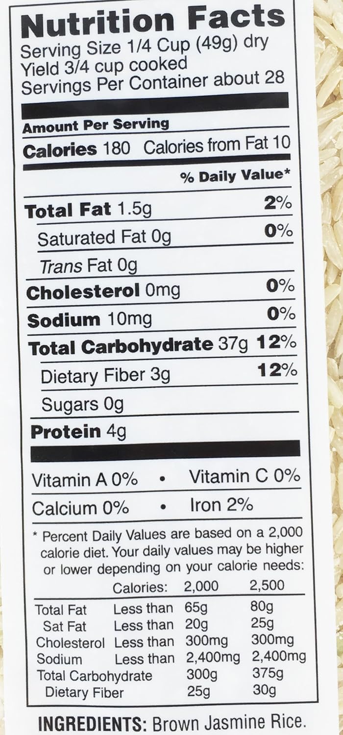 Jasmine Rice Nutrition Runners High Nutrition