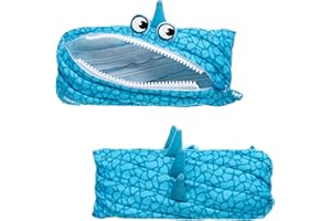 ZIPIT Dino Pencil Case for Boys | Pencil Pouch for School, College and Office | Pencil Bag for Kids (Blue)
