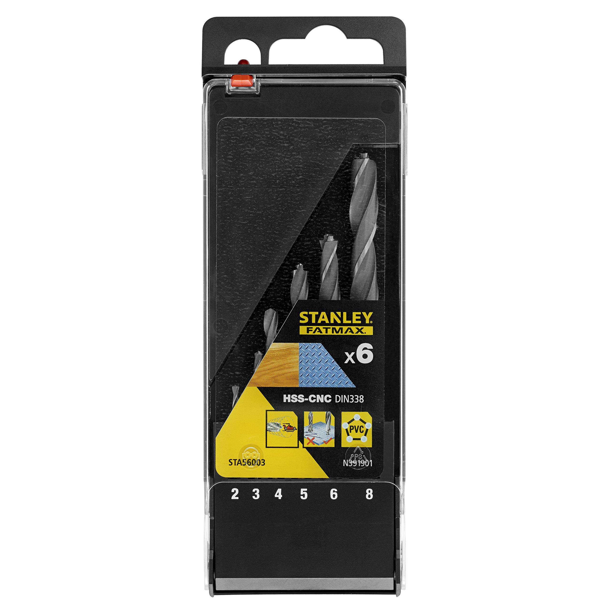 Cassette con 6 brocas HSS-CNC con punta piloto