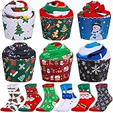 Suhine 6 Pairs 2025 Graduation Cupcake Socks Gift Novelty Women Men Unisex Sock Gift for Holiday Xmas
