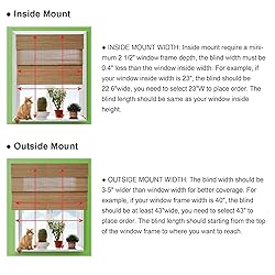 LazBlinds Cordless Bamboo Roman Shades, Light