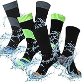 Janmercy 3 Pairs Unisex Waterproof Breathable Knit Socks for Men Women Socks for Hiking Wading Running Skiing, 3 Colors