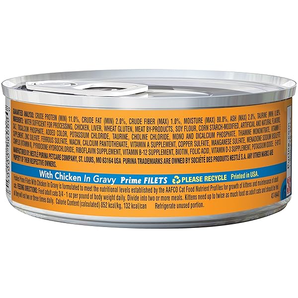 FRISKIES WET CAT FOOD, PRIME FILETS WITH CHICKEN GRAVY, 5.5 OZ CAN