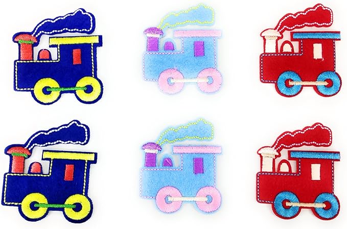 Amazon 超キュート 男の子大喜び かわいい カラフル 汽車ぽっぽ アップリケ ワッペン 6枚セット ワッペン アップリケ 通販