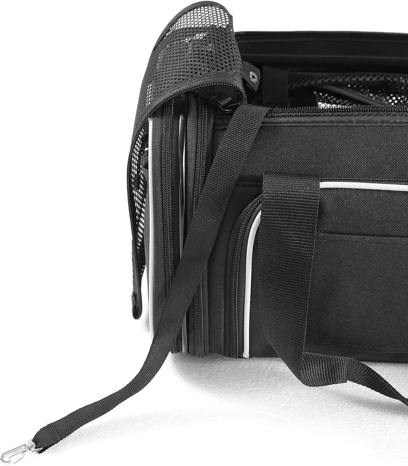 Smiling Paws Pets 4-Way Expandable Airline Approved Soft Sided Pet Carrier, Pet Travel TSA Carrier Bag for Cats, Puppies & Animals, Collapsible Kennel, Airplane, Car & Train Travel, 17x11x9 L/W/H (XS) : Pet Supplies
