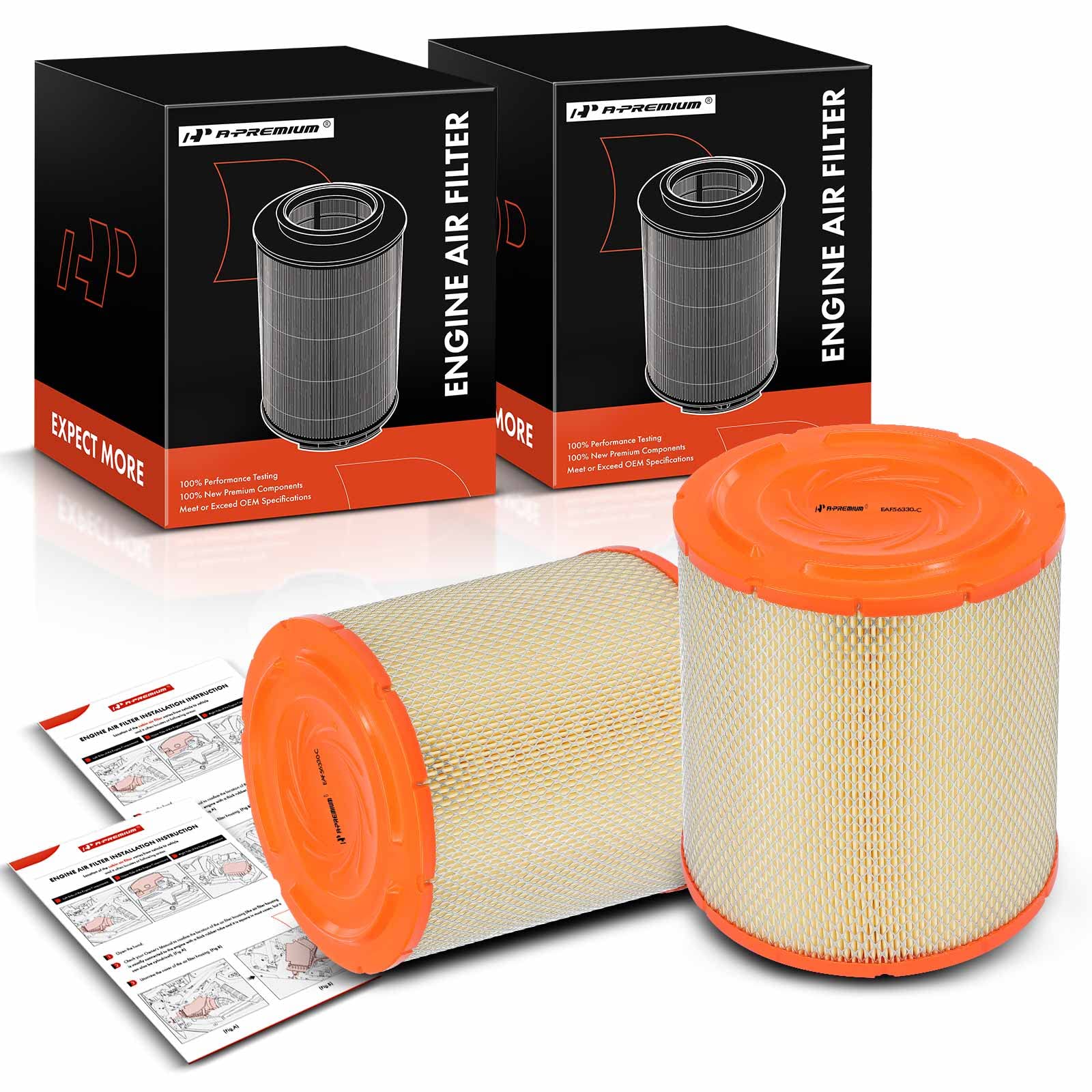 Photo 1 of A-Premium Front Engine Air Filter Compatible with Chevrolet LCF 3500, LCF 4500, LCF 4500HD, LCF 5500HD, W3500 Tiltmaster, W4500 Tiltmaster & GMC W3500 Forward, W4500 Forward, W5500 Forward, 2-PC Set