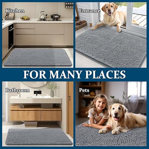 OLANLY Dog Door Mat for Muddy Paws 30x20, Absorbs Moisture and
